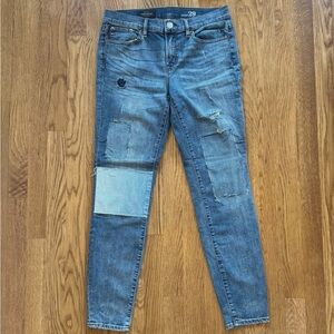 J Crew Patchwork Toothpick Jeans